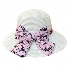 Beach Hat Flower Ribbon Pink