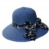 Beach Hat Flower Ribbon Navy