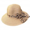 Beach Hat Flower Ribbon Beige