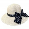 Beach Hat Flower Ribbon Black