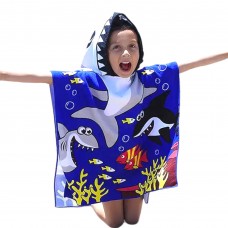 Kids Poncho Towel Sharks Navy