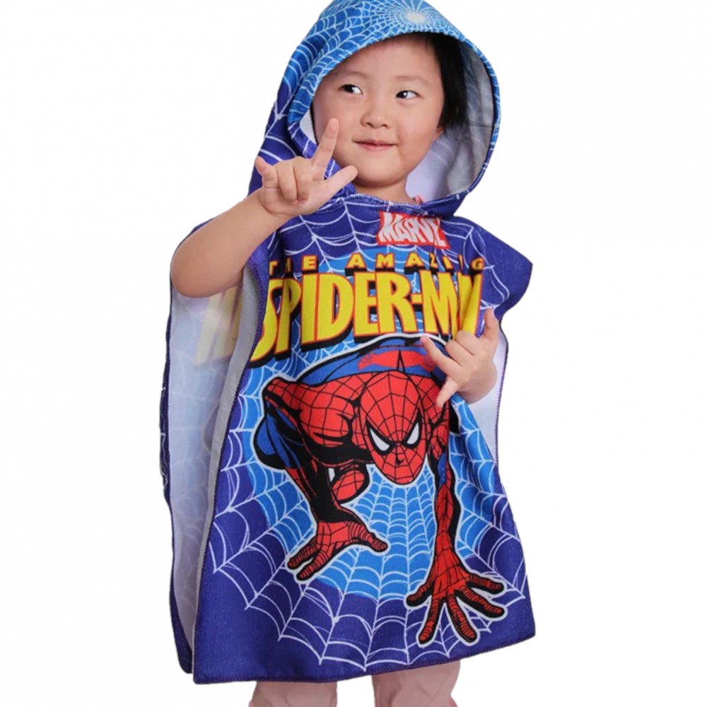 Kids Poncho Towel Spiderman