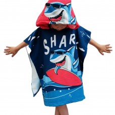 Kids Poncho Towel Shark 