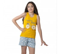 Girls Summer Pyjamas Daisy Yellow