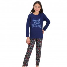 Kids Pyjamas Say it With Flowers Blue