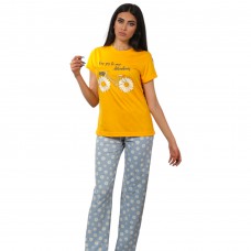 Woman Summer Pyjama Pants Daisy Yellow
