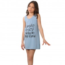 Girls Summer Pyjama Dress Limits Exist Only In The Mind - Blue