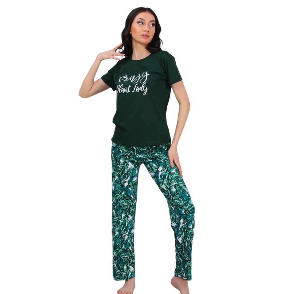 Woman Summer Pyjamas Pants Crazy Plant Lady
