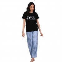 Woman Summer Pyjamas Pants Snoopy Black