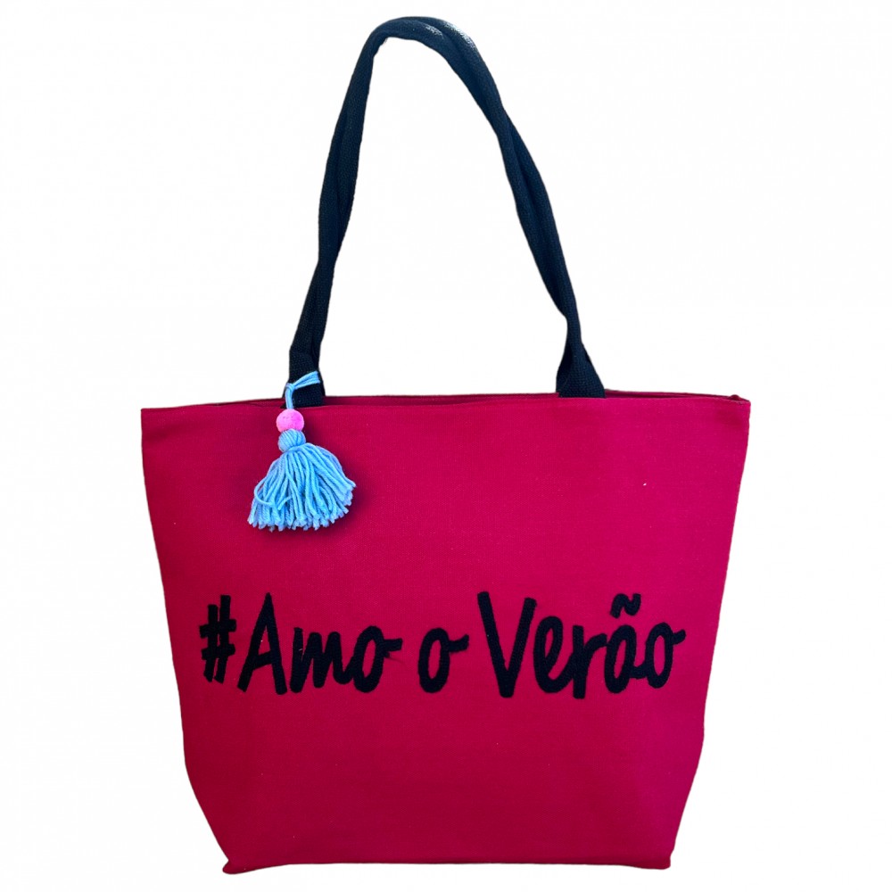 Beach Handbag Amore Bordeau