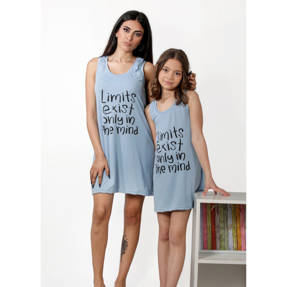 Woman Pyjama Dress Limits Exist Only In The Mind - Blue
