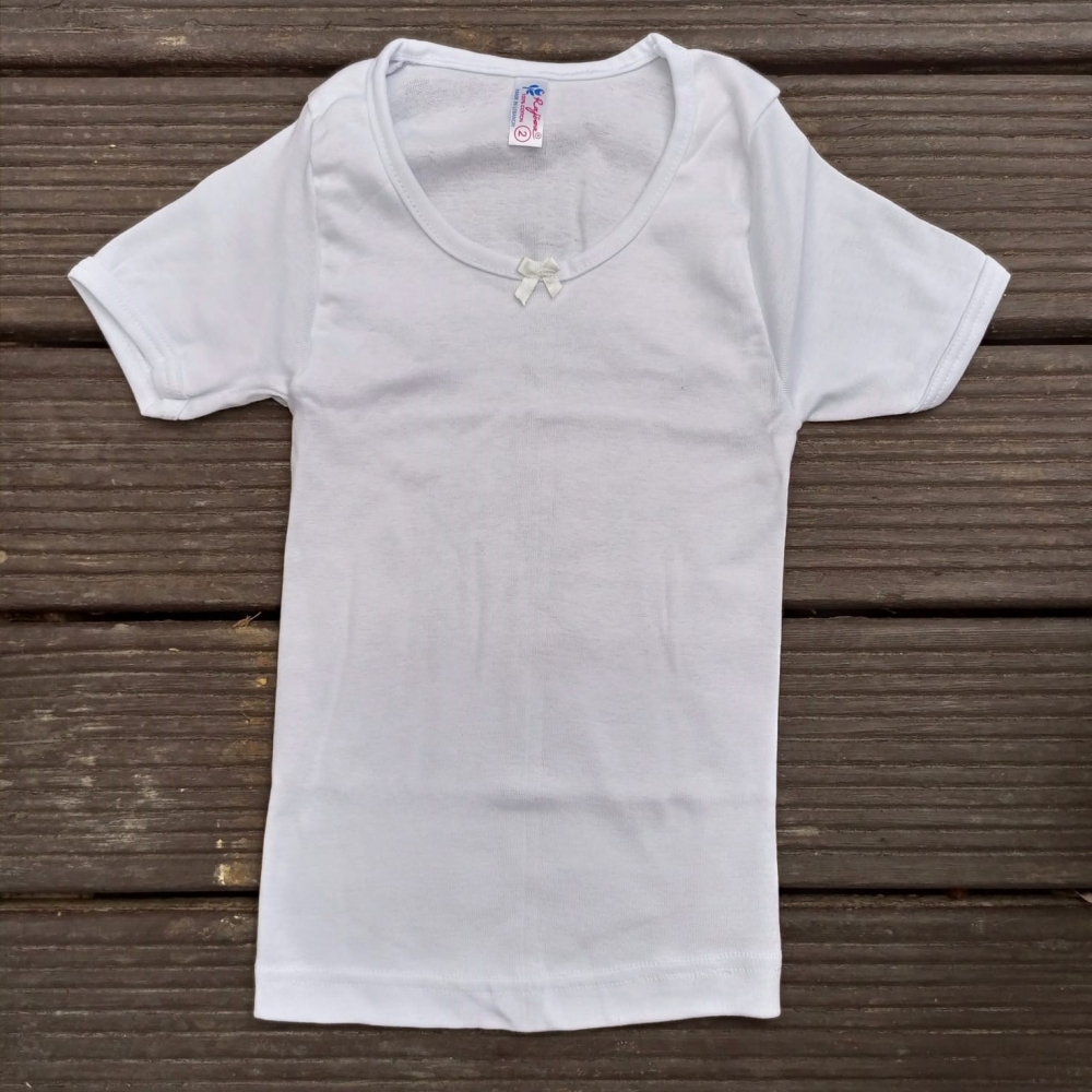 Rajowa Girls Undershirts Short Sleeve - White