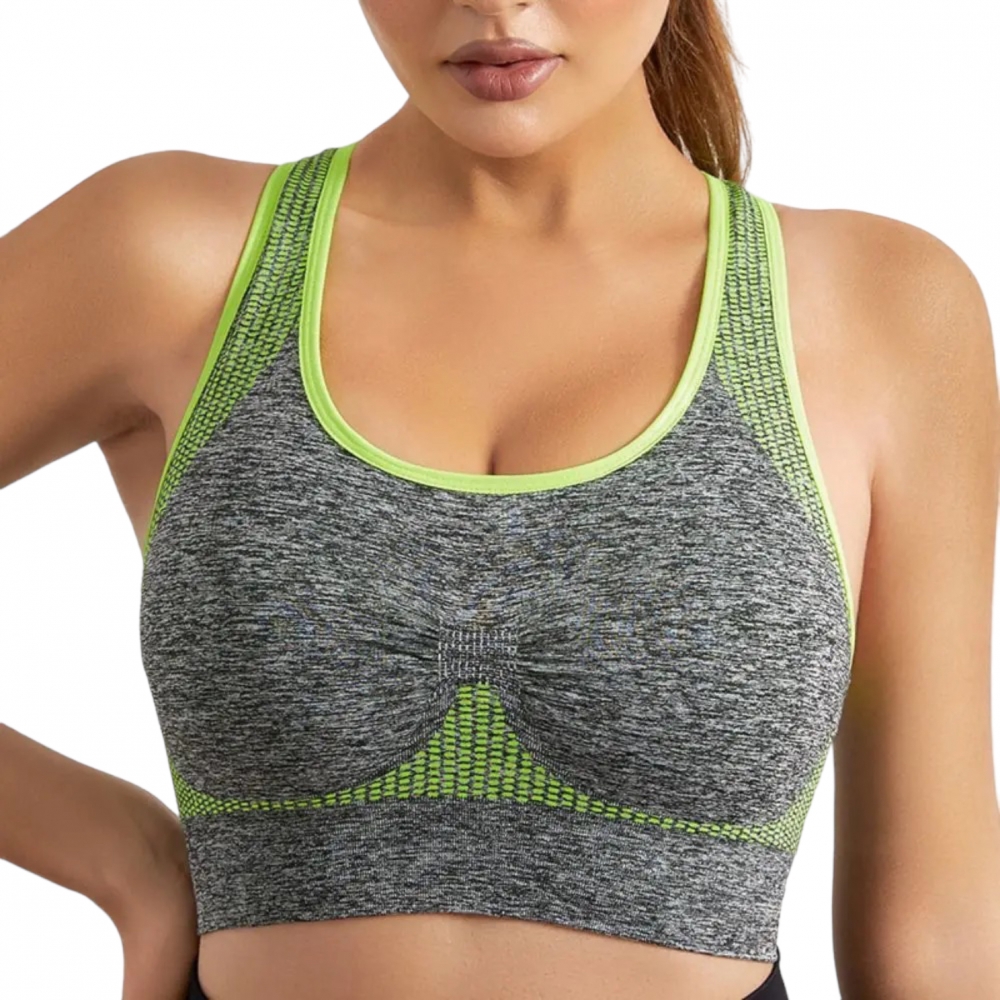 Sports Bra Woman Workout Stretch Padded Green