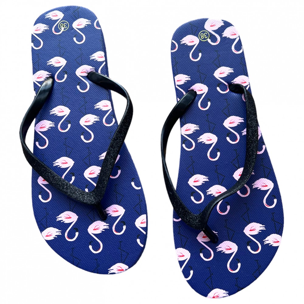 Women Summer Slippers Flamingo Navy