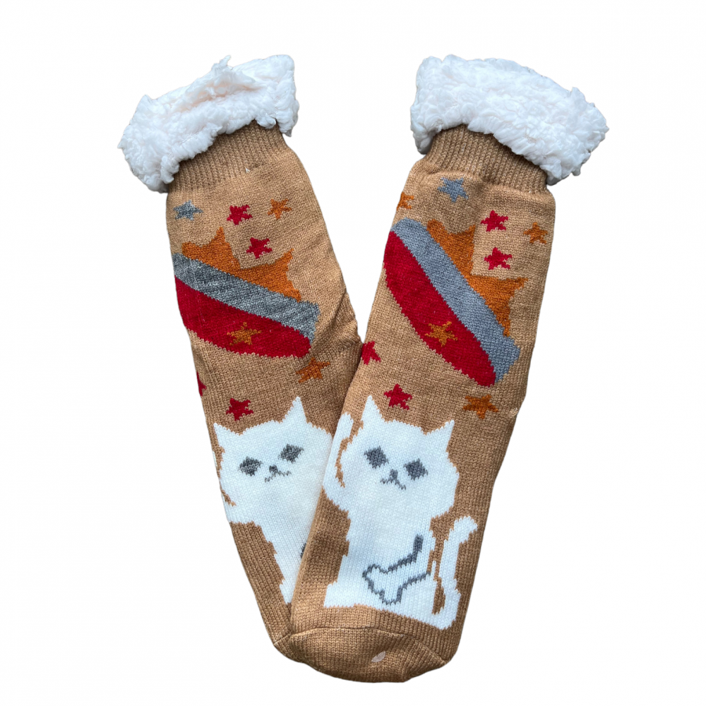Women Winter Home Socks Cat