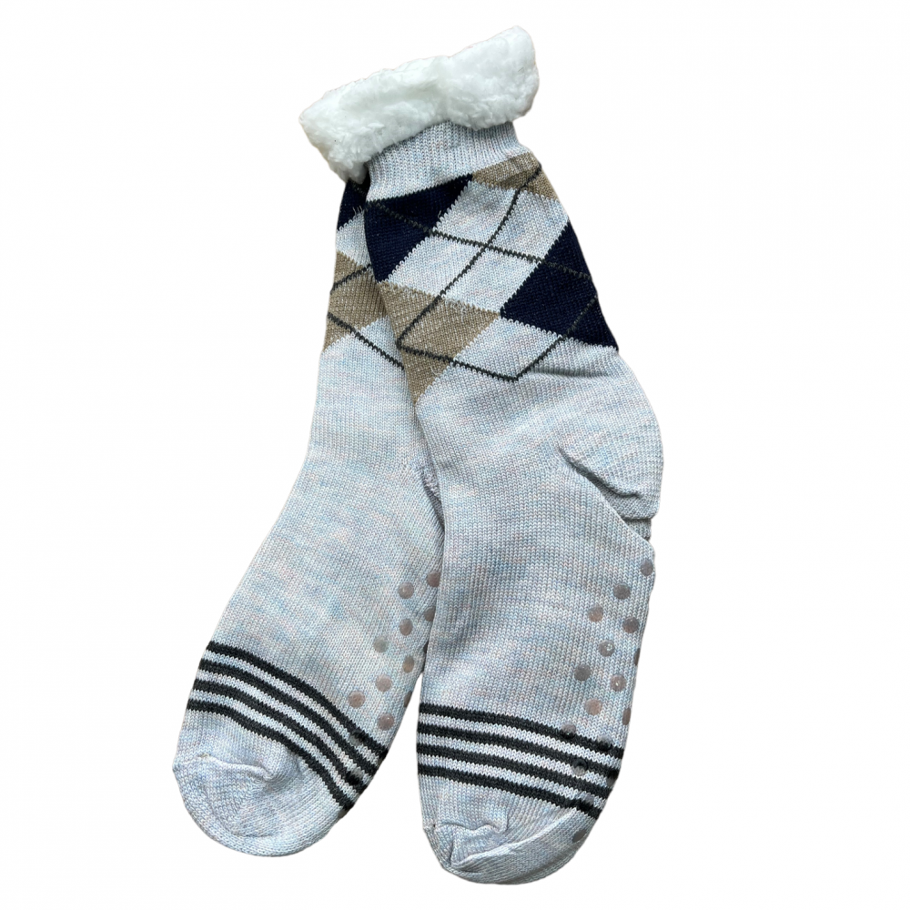 Men Winter Home Socks Losange Off White