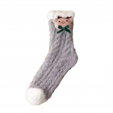 Winter Home Socks Bear Grey