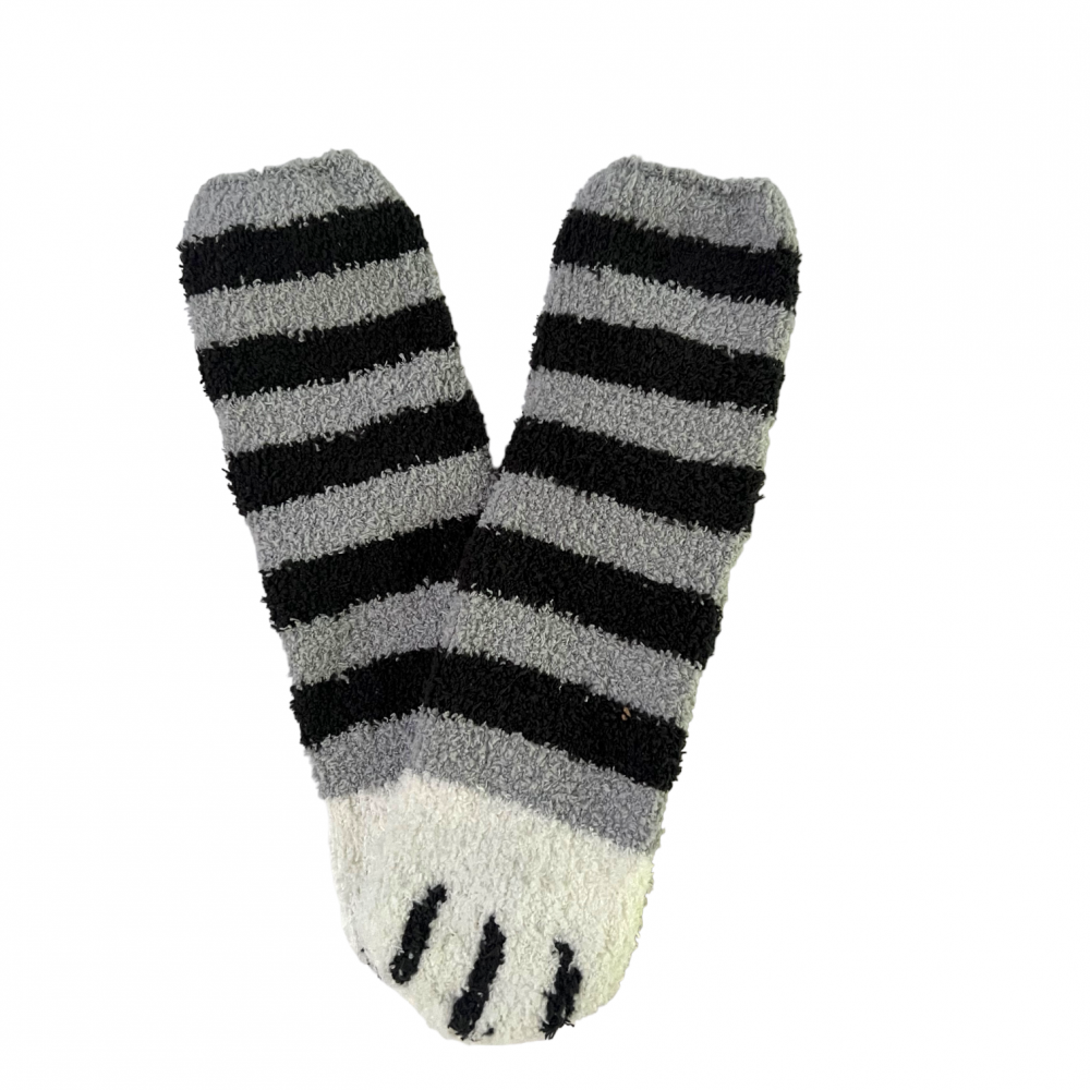 Winter Home Socks Strips Black