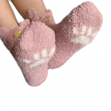 Winter Home Socks Paws Pink