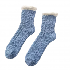Winter Home Socks Plain Blue