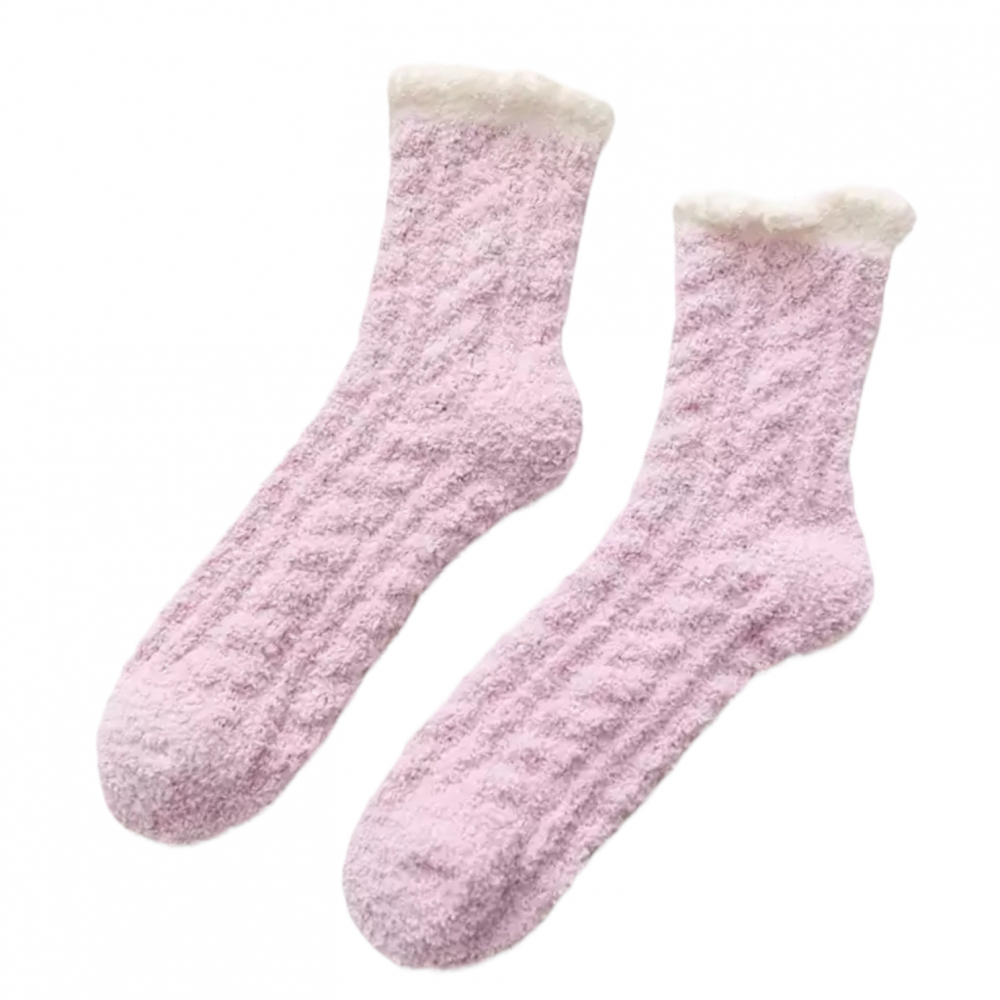 Winter Home Socks Plain Pink
