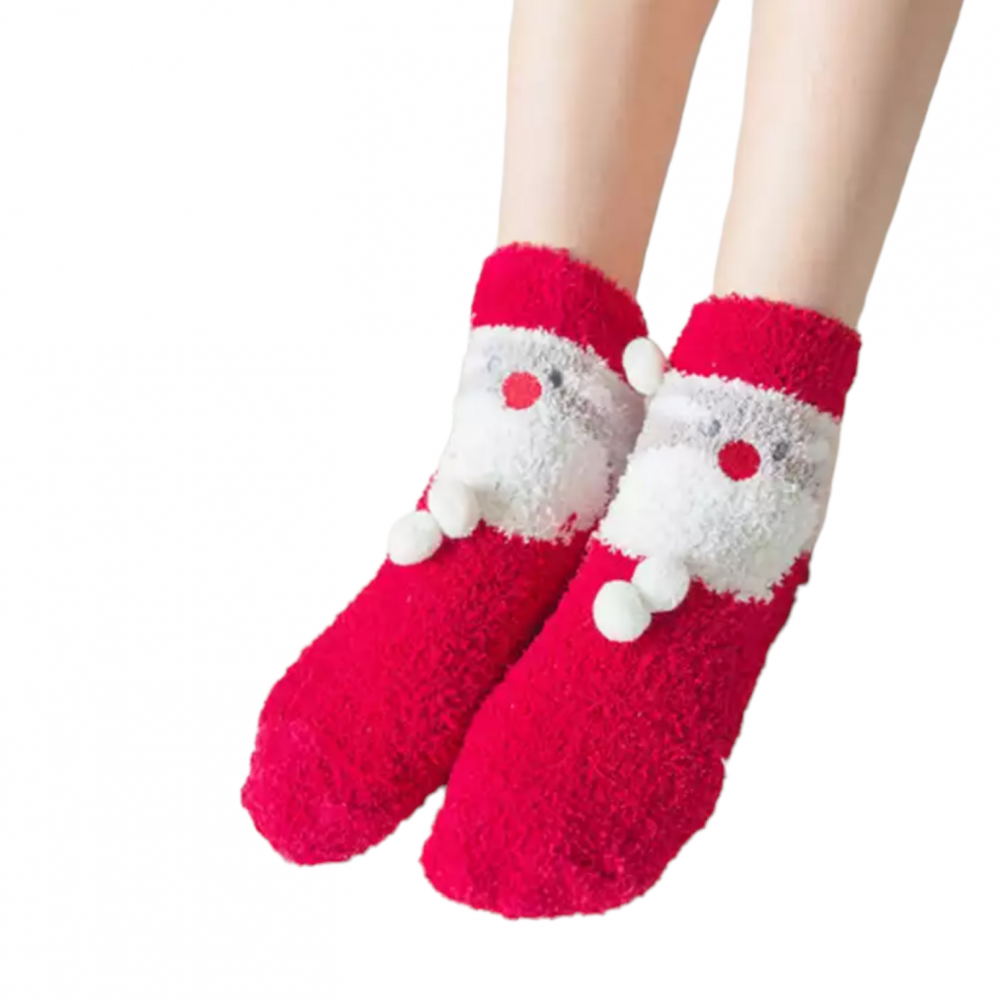 Winter Home Socks Santa Bright Red