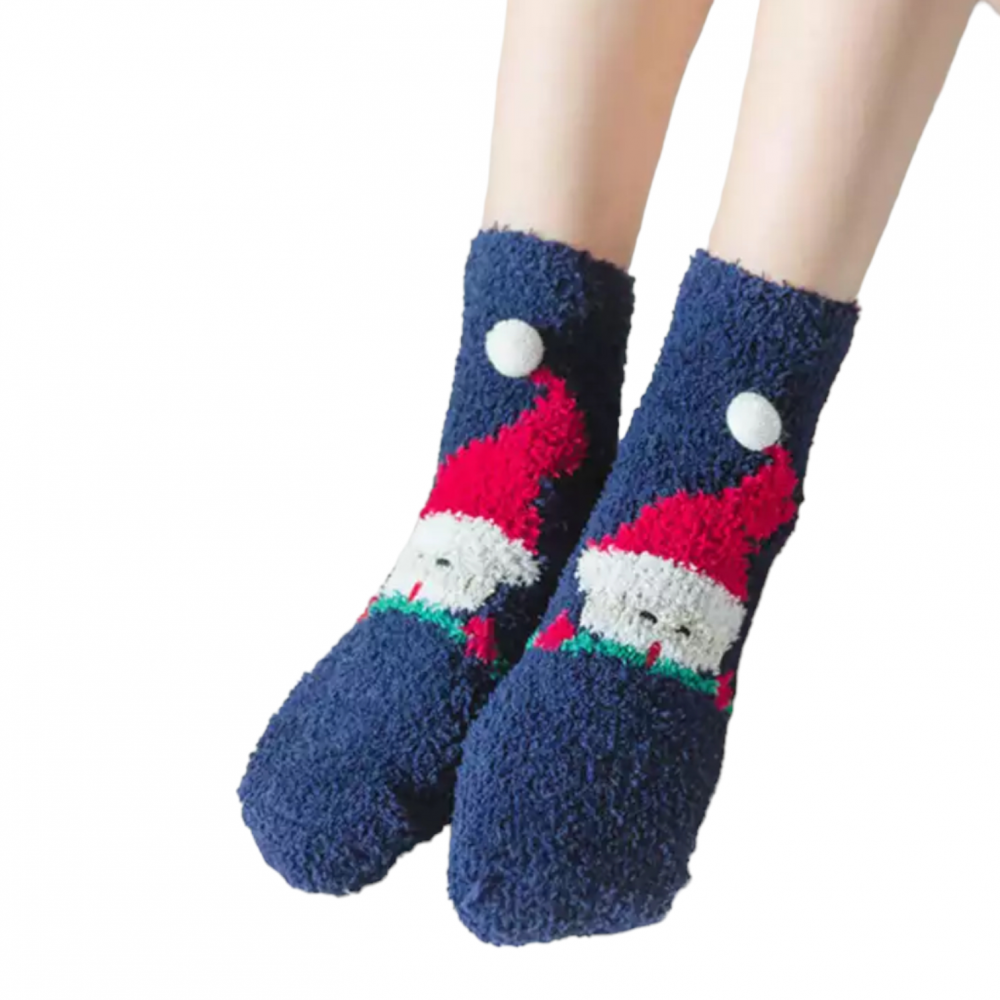 Winter Home Socks Santa Blue