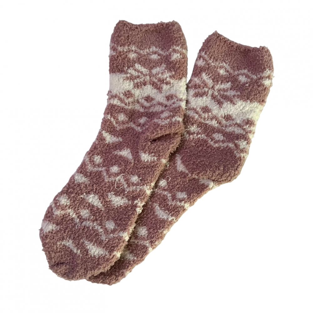 Winter Home Socks Snowflakes Brown