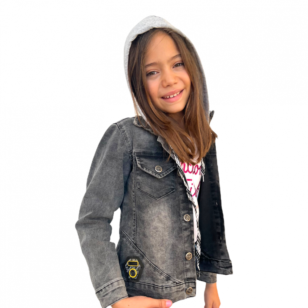 Girls Jacket Jeans Grey
