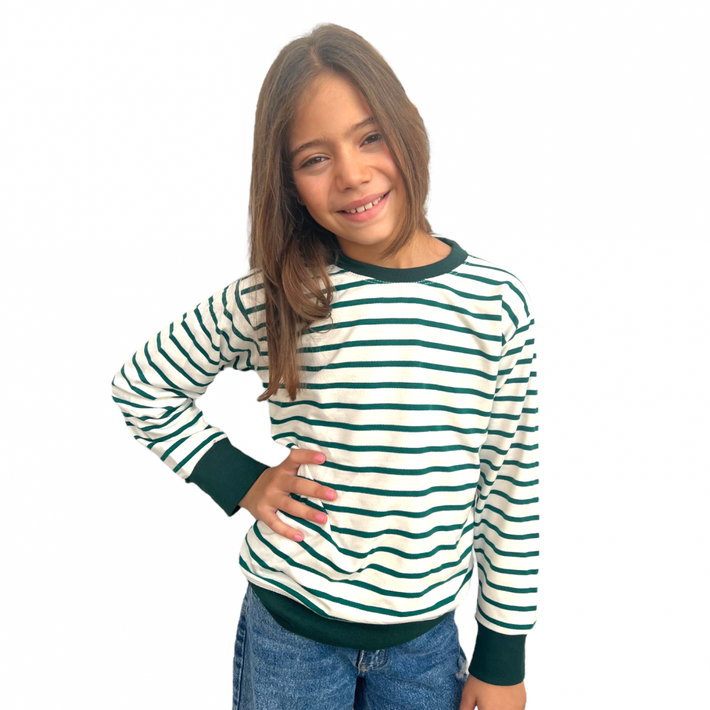 Sweatshirt Girl Large Straps Green