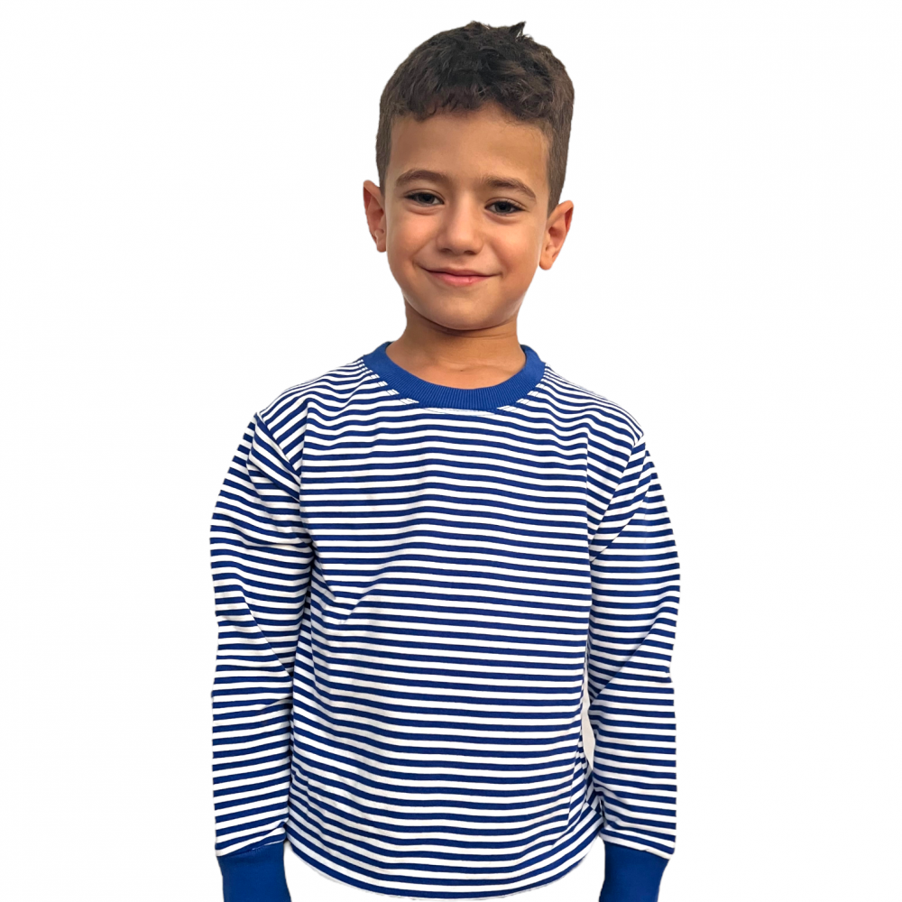 Sweatshirt Boy Large Straps Blue