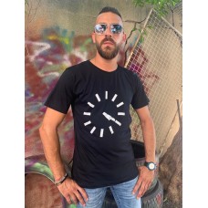 Men T-shirt Clock - Black