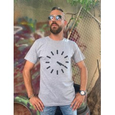 Men T-shirt Clock - Grey