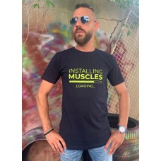 Men T-shirt Installing Muscles Loading