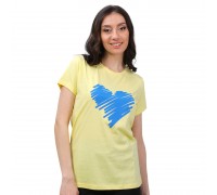 Woman T-Shirt Heart Yellow