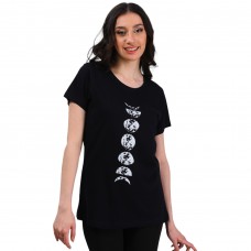 Woman T-Shirt Moon Black