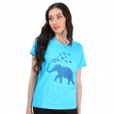 Woman T-Shirt Elephant - Light BLue
