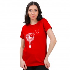 Woman T-Shirt Dandelion Red