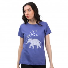 Woman T-Shirt Elephant - Blue