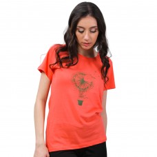 Woman T-Shirt Dandelion Coral