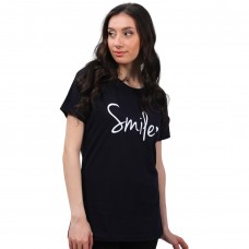 Woman T-Shirt Smile Black