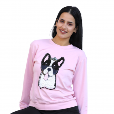 Sweatshirt Dog Light Pink