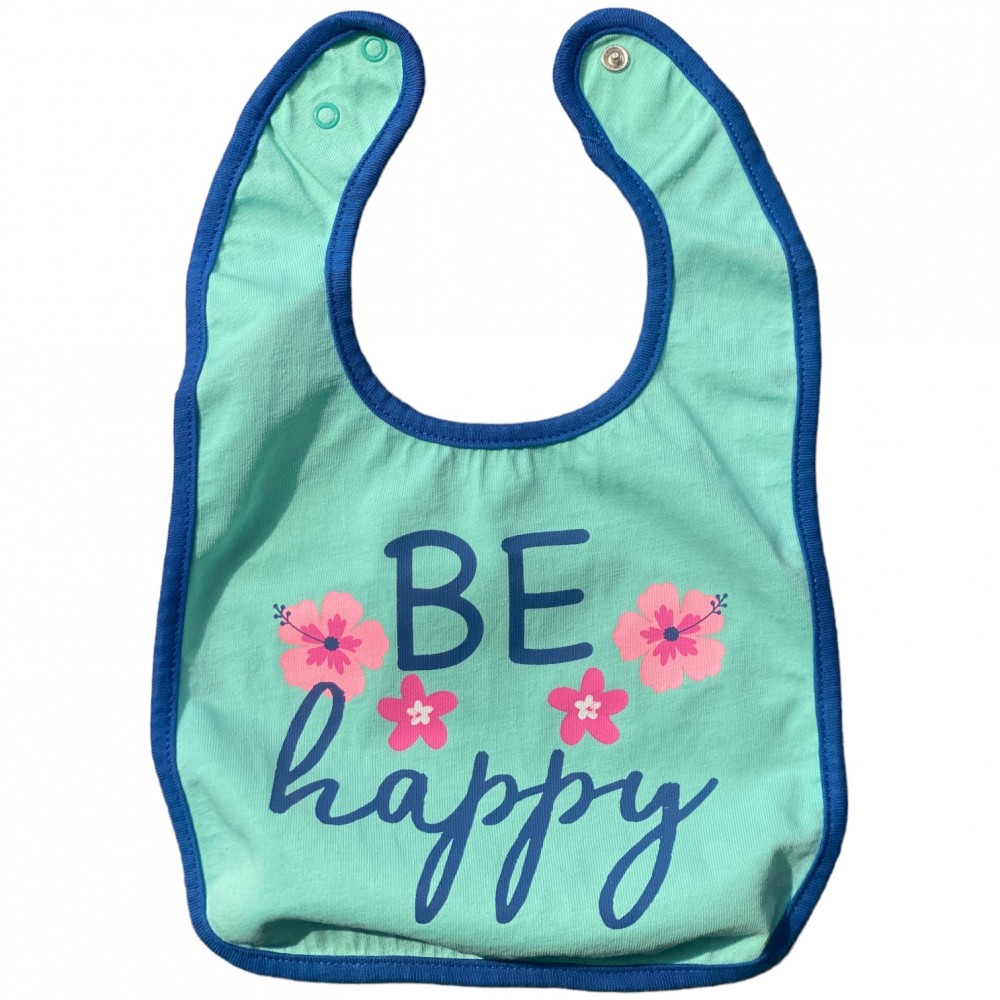 Bib for Baby- Be happy pink and blue 