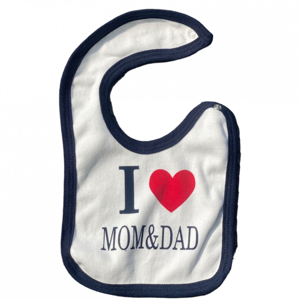 Bib for Baby- I love Mom and Dad