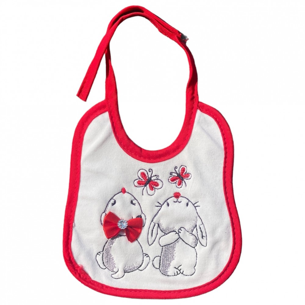 Bib for Baby- Mouse red