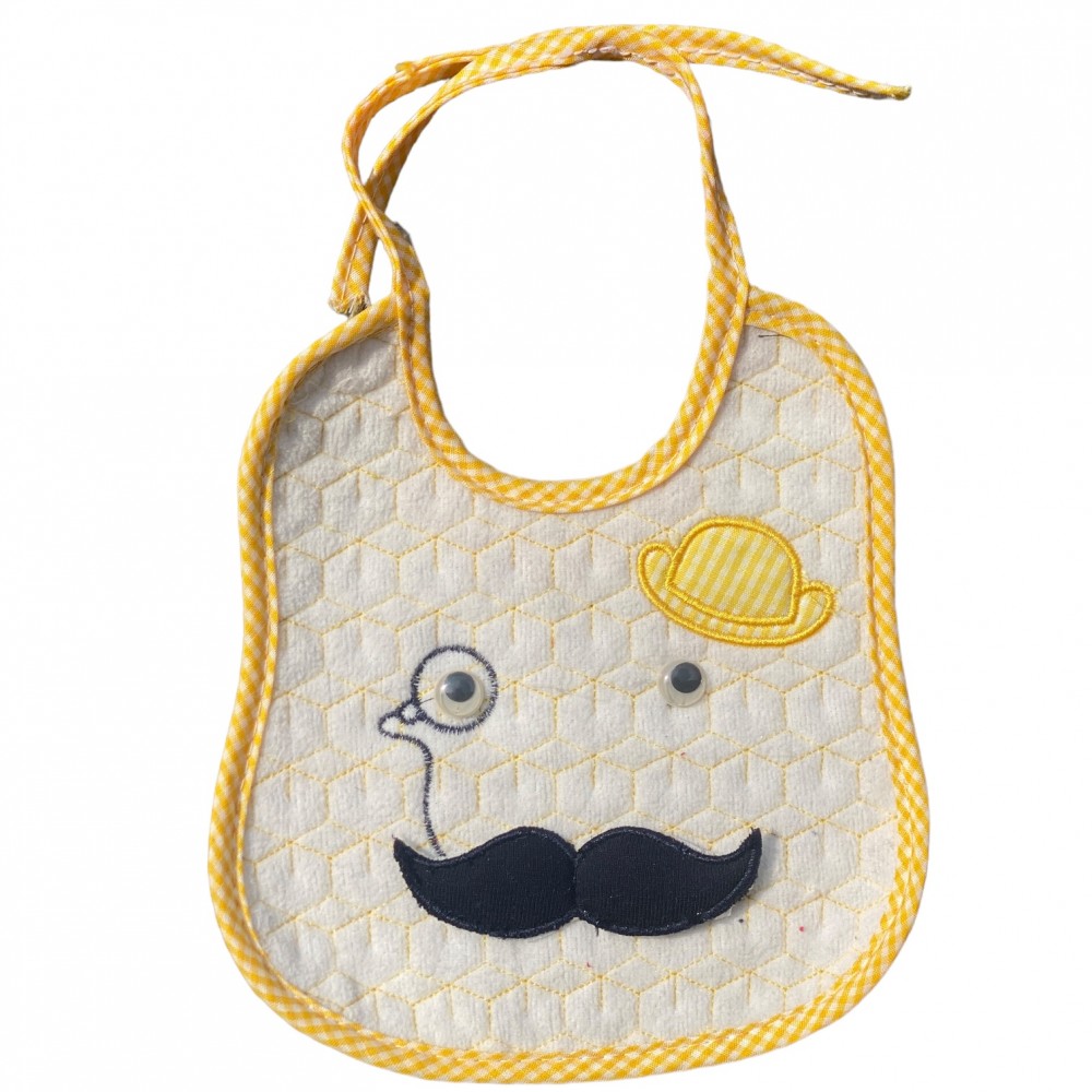 Bib for Baby- Moustache Yellow