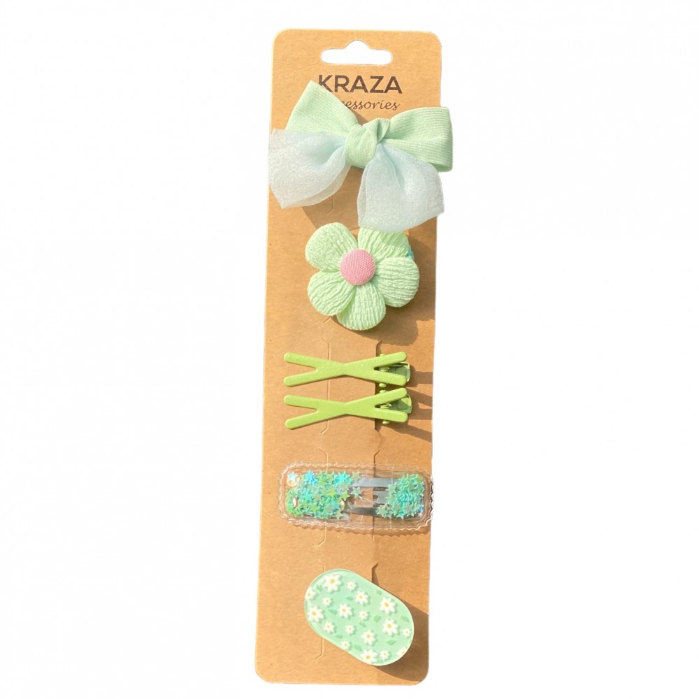 Girls Hair Clips bright green