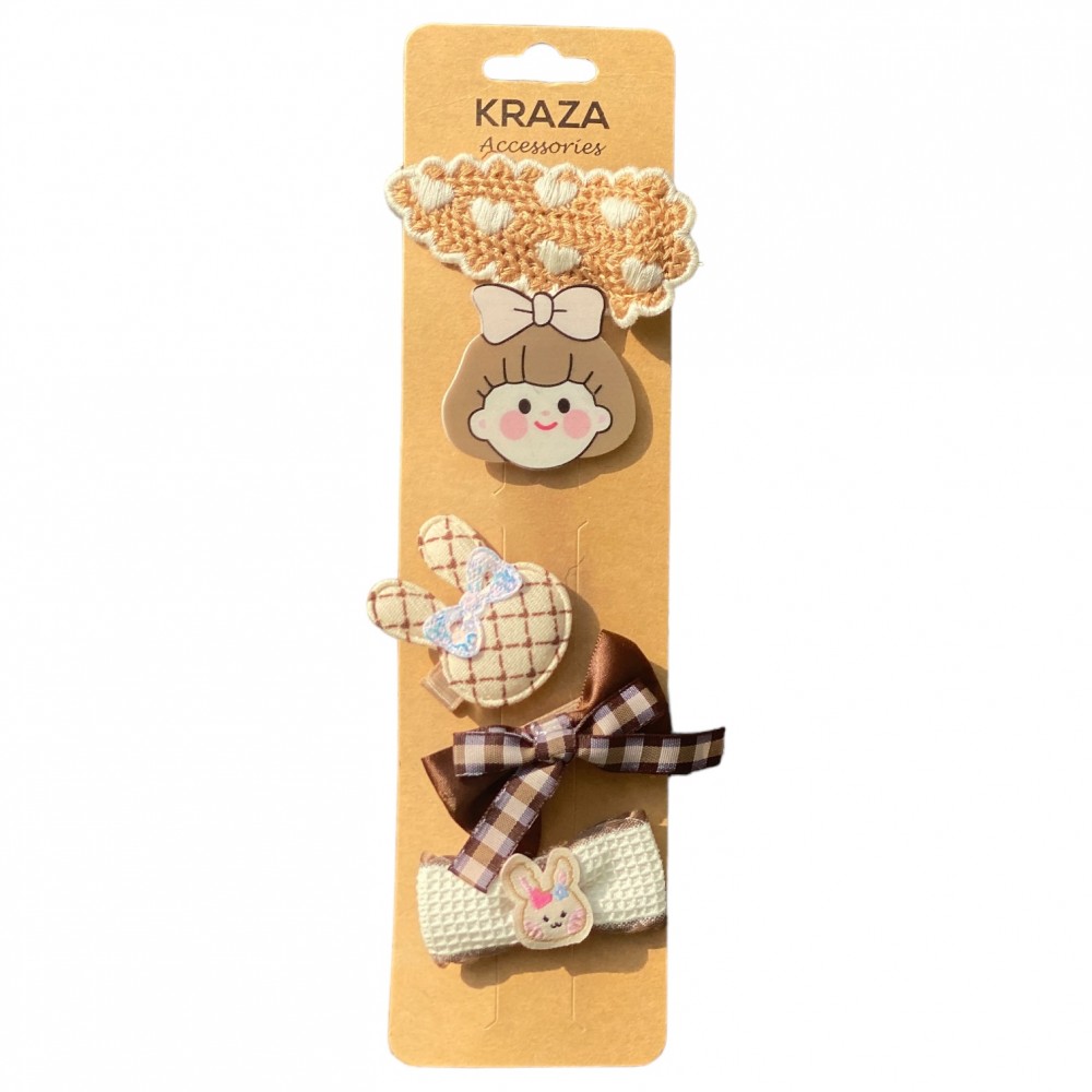 Girls Hair Clips brown rabbit