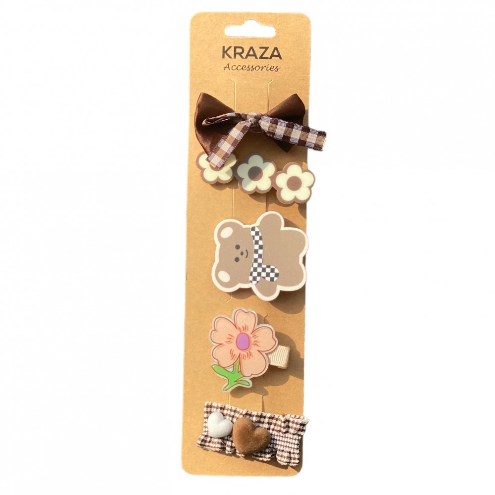 Girls Hair Clips dark brown 