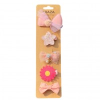 Girls Hair Clips flower knot pink 